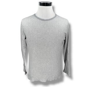 American Trench Lightweight Sweater Men’s Medium Gray Waffle Knit Long Sleeve